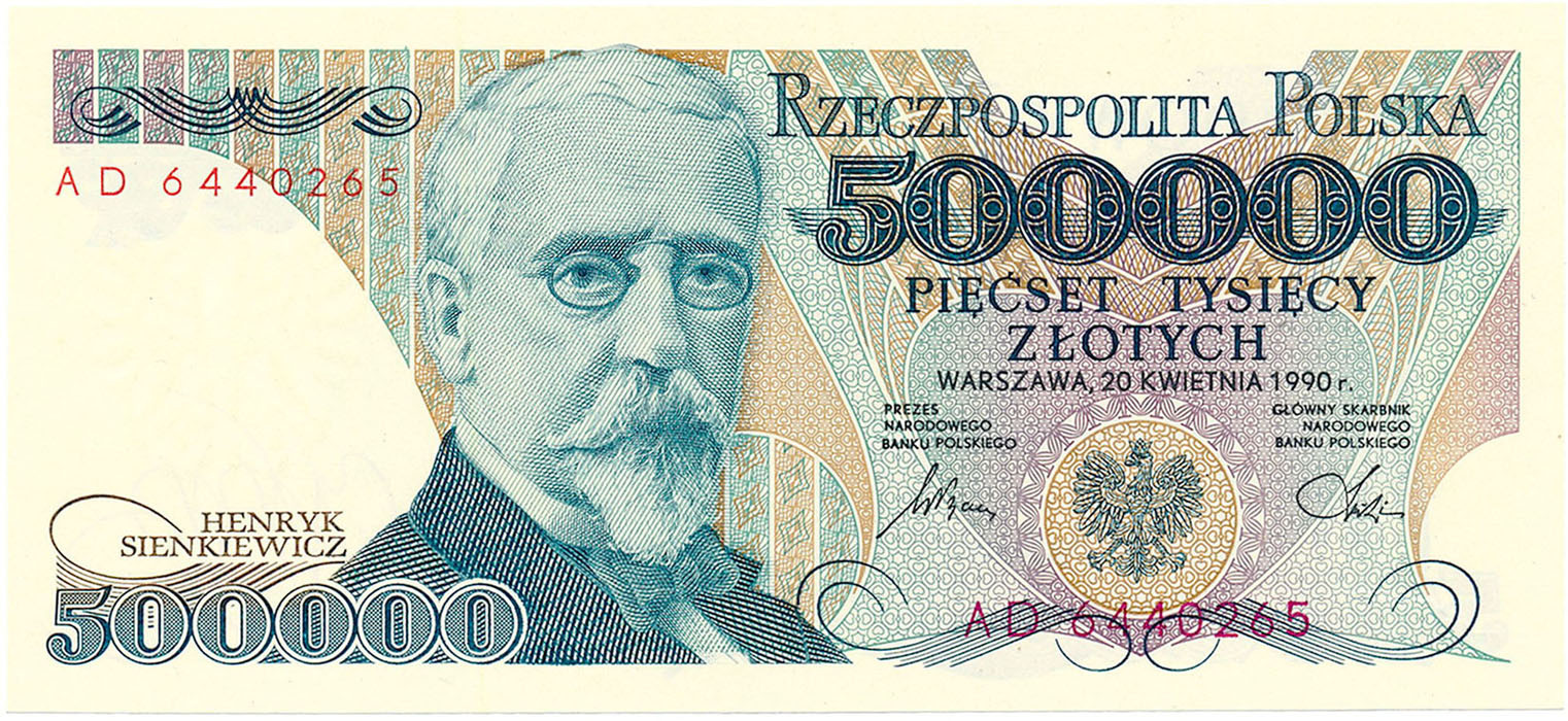 500.000 złotych 1990, seria AD - RZADKI